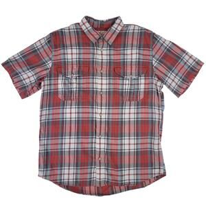 Short Sleeve Alaskan Guide Shirt | Red & Gray Plaid | Men's Sz L